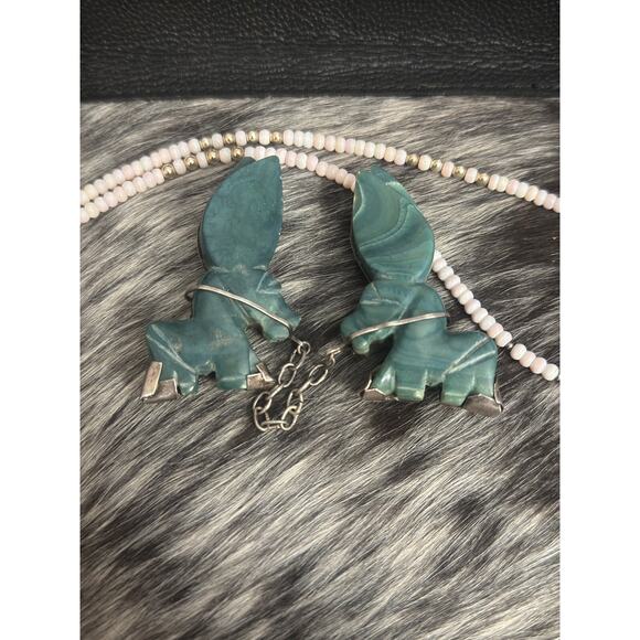 Vintage Sterling Silver Mexico Green Donkey Burro Brooch Double Duet Sweater Pin - Picture 2 of 12